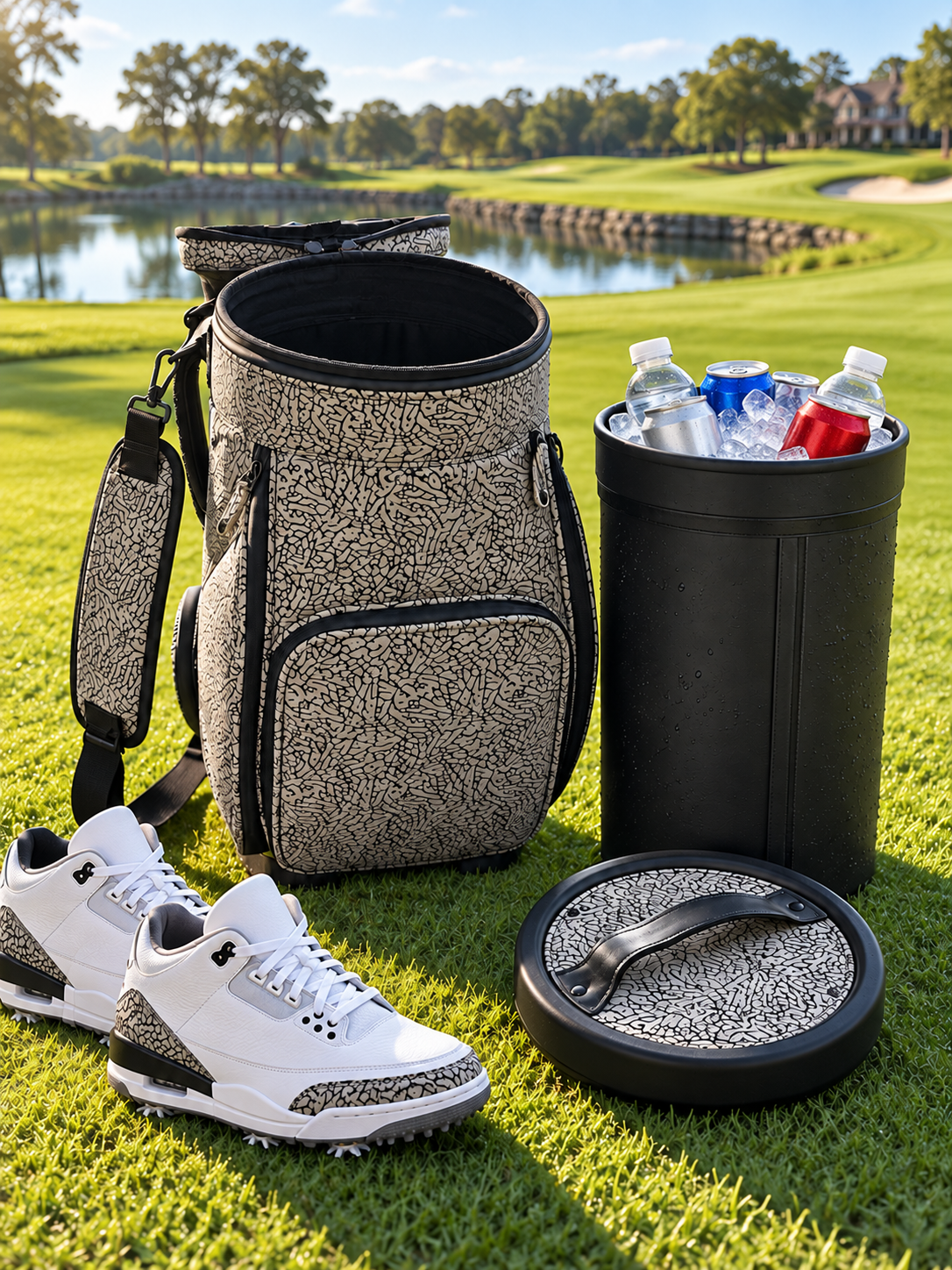 Air Jordan Den Caddy Cooler Textured  Elephant Print by FLIGHT GOLF