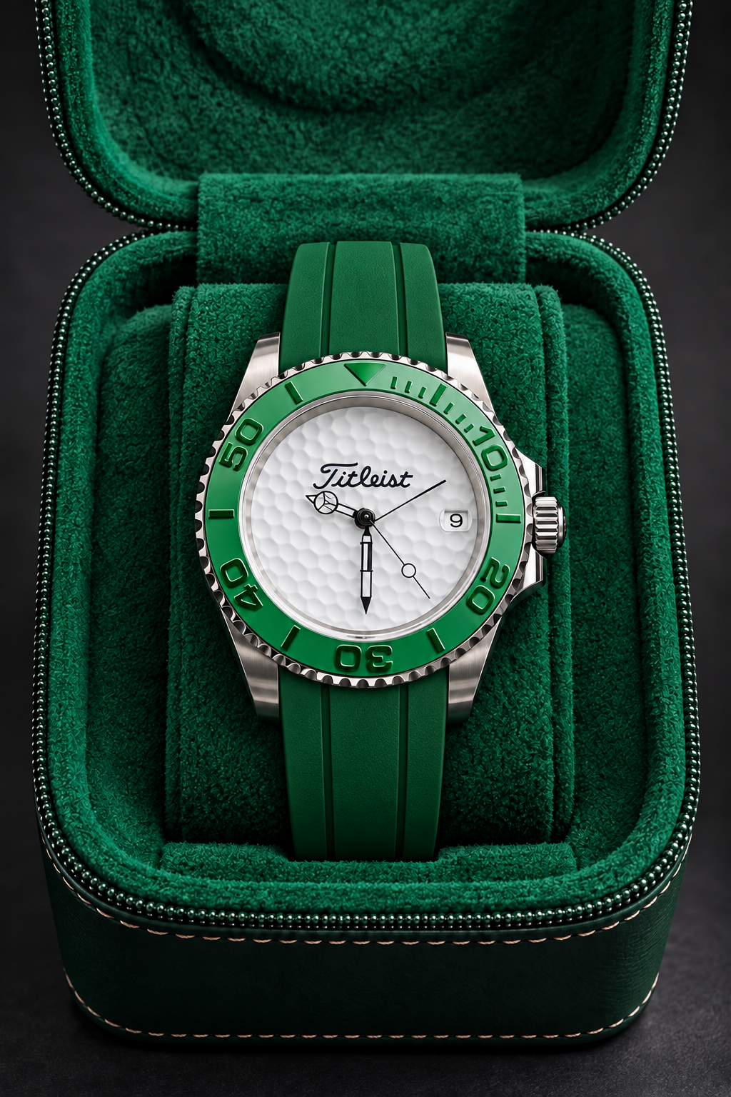 Titleist Golf Ball Watch (Rolex style) oyster and rubber strap