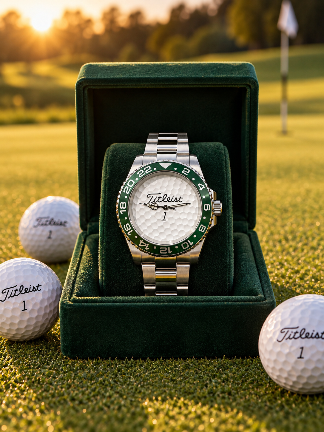 Titleist Golf Ball Watch (Rolex style) oyster and rubber strap
