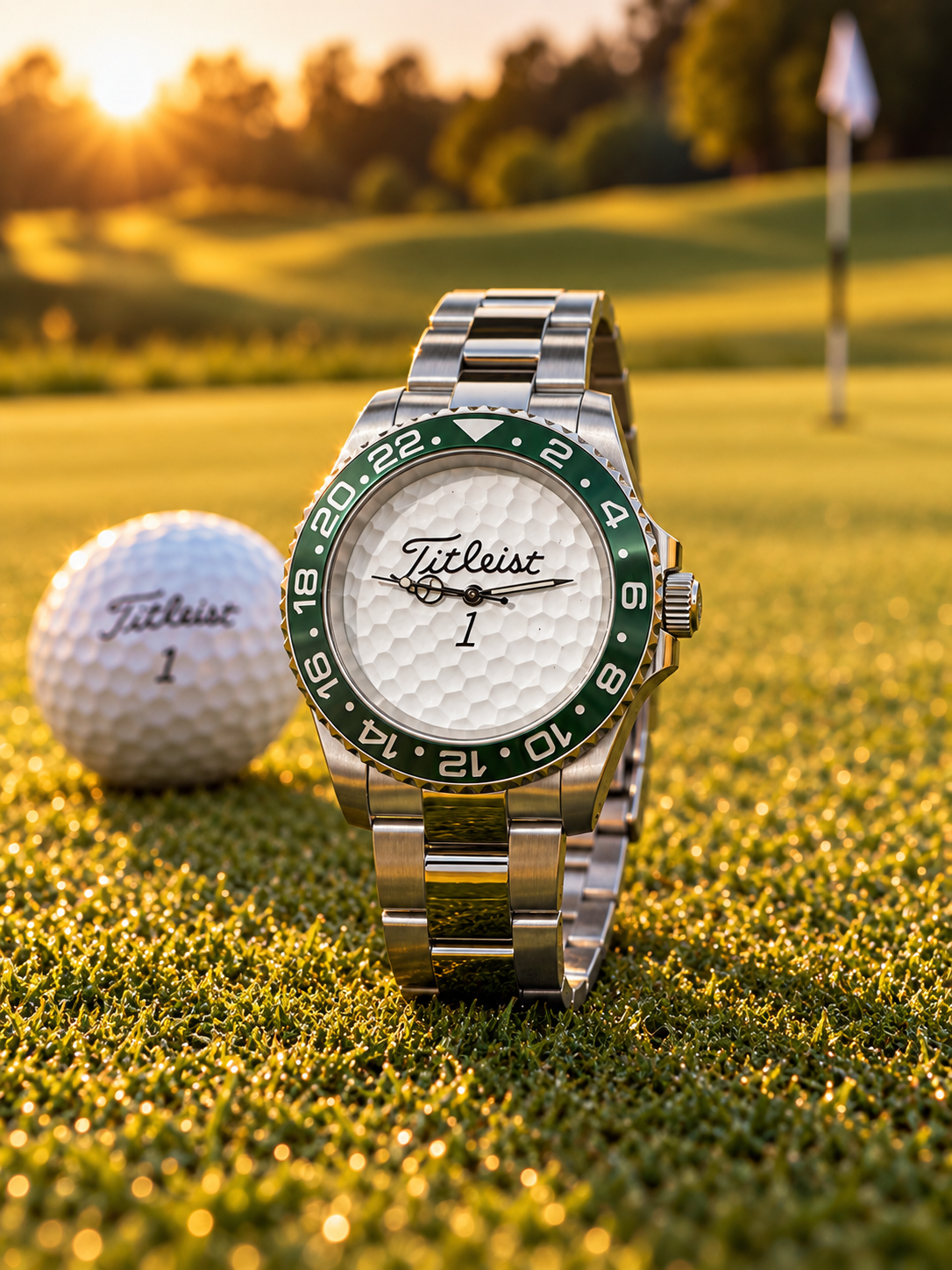 Titleist Golf Ball Watch (Rolex style) oyster and rubber strap