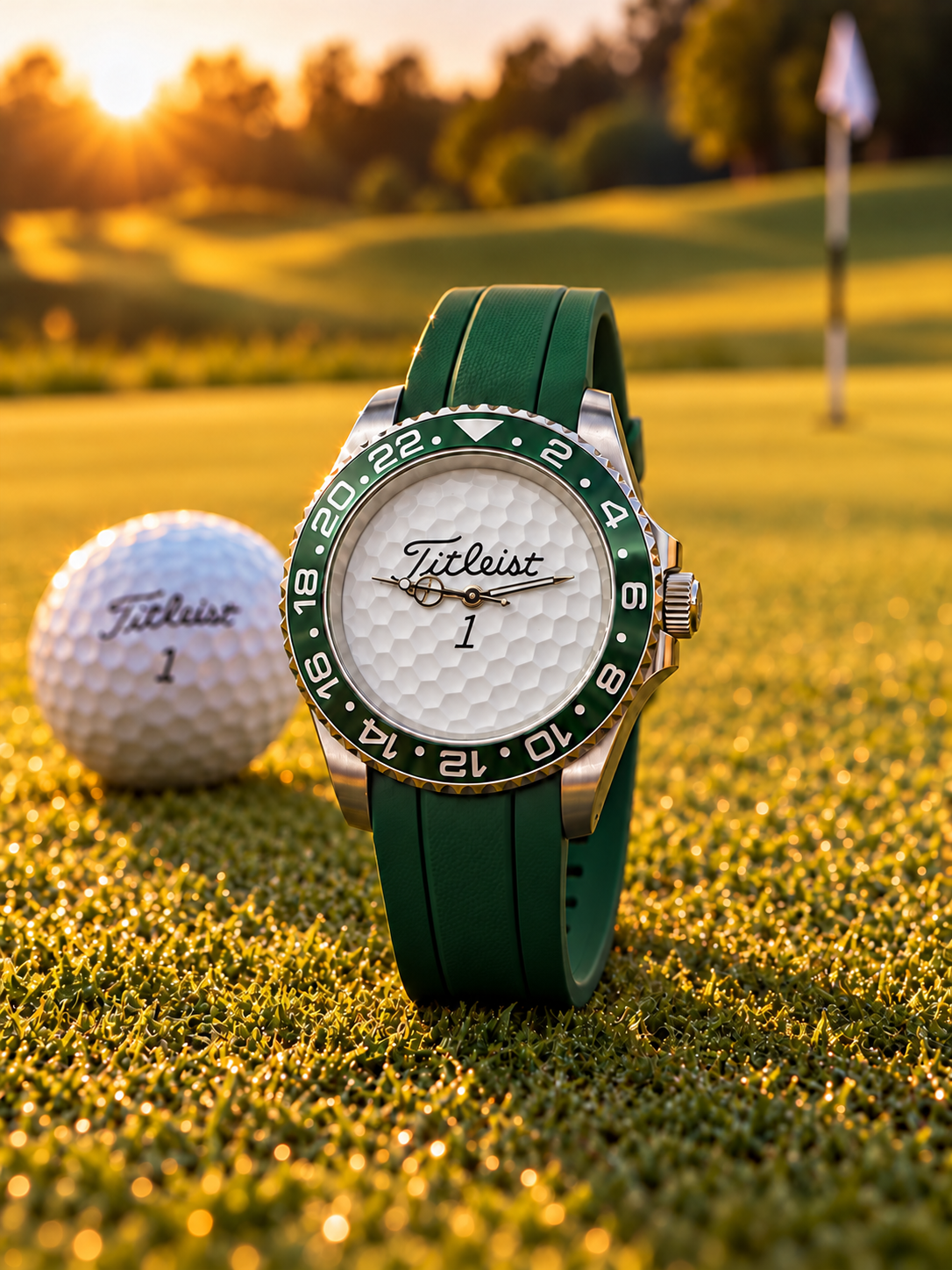 Titleist Golf Ball Watch (Rolex style) oyster and rubber strap