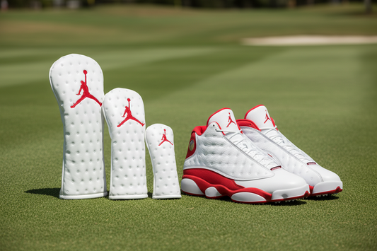 Jordan Leather Head Covers AJ13’s White and Red
