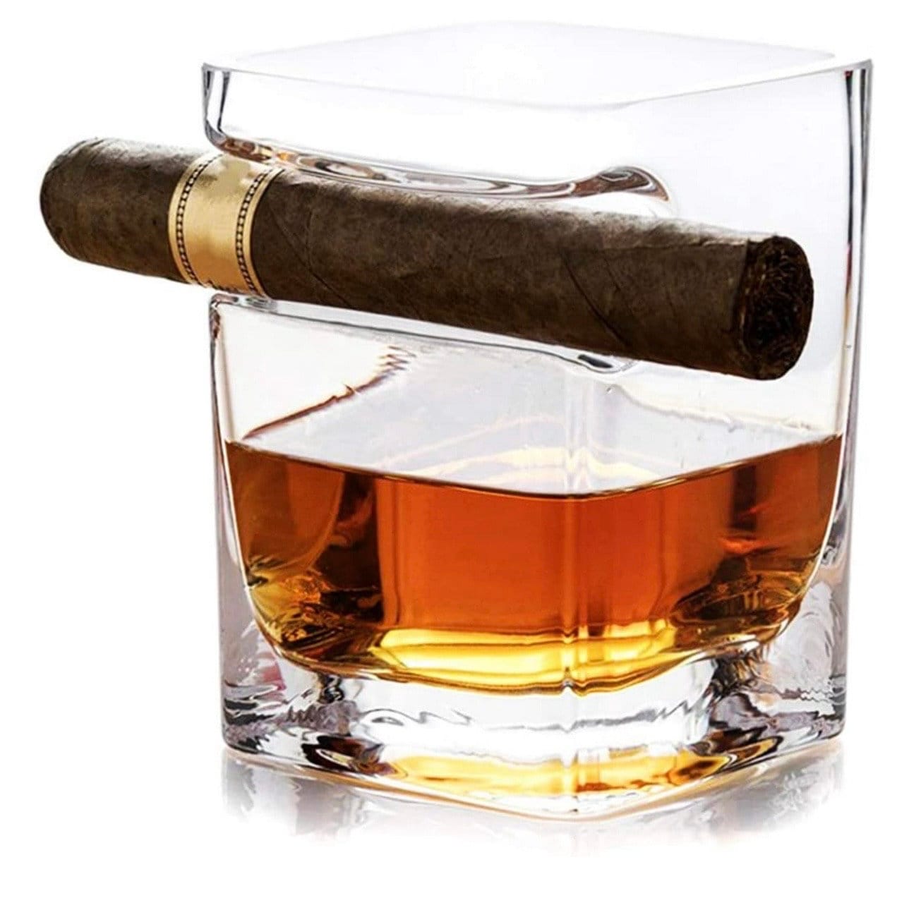Cigar Holding Whiskey Glass