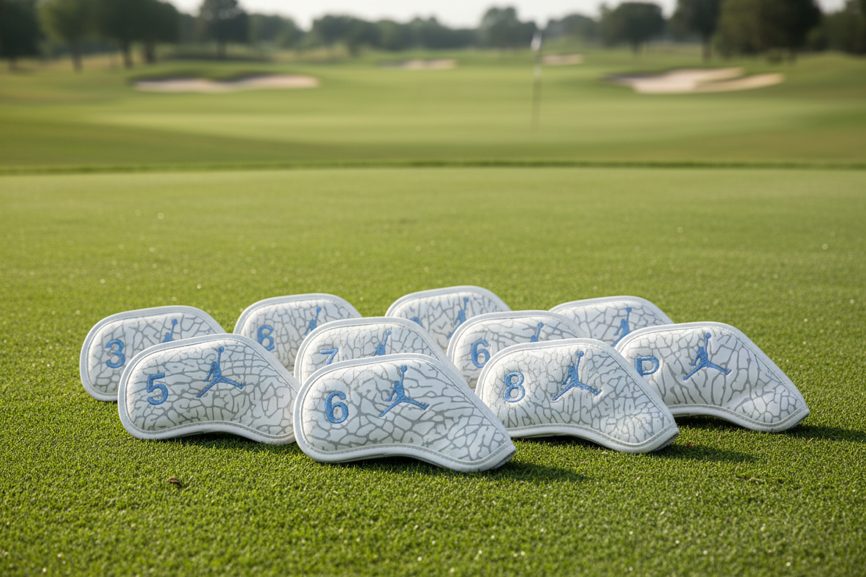 Jordan Elephant Print Magnetic Iron Head Covers Grey Elephant Print Unc Blue (SOLD INDIVIDUALLY)