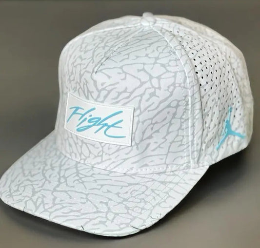 Air Jordan White/Grey Unc Blue Elephant Print Snap back by Flight Golf