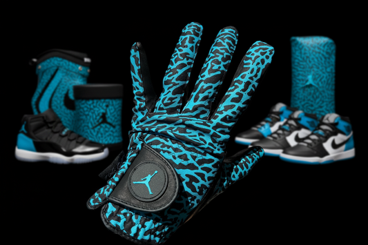 Jordan Golf Glove Black and Gamma Blue Elephant print Left Hand Only