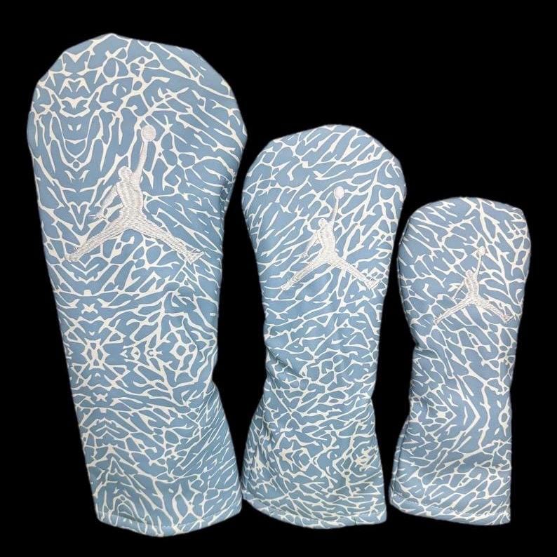 Jordan Leather Elephant Print UNC Blue and White