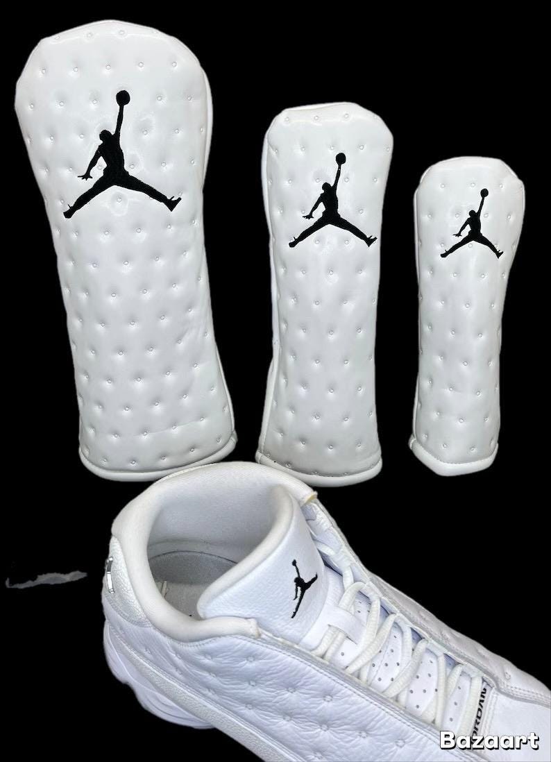 Jordan Leather Head Covers AJ13’s White