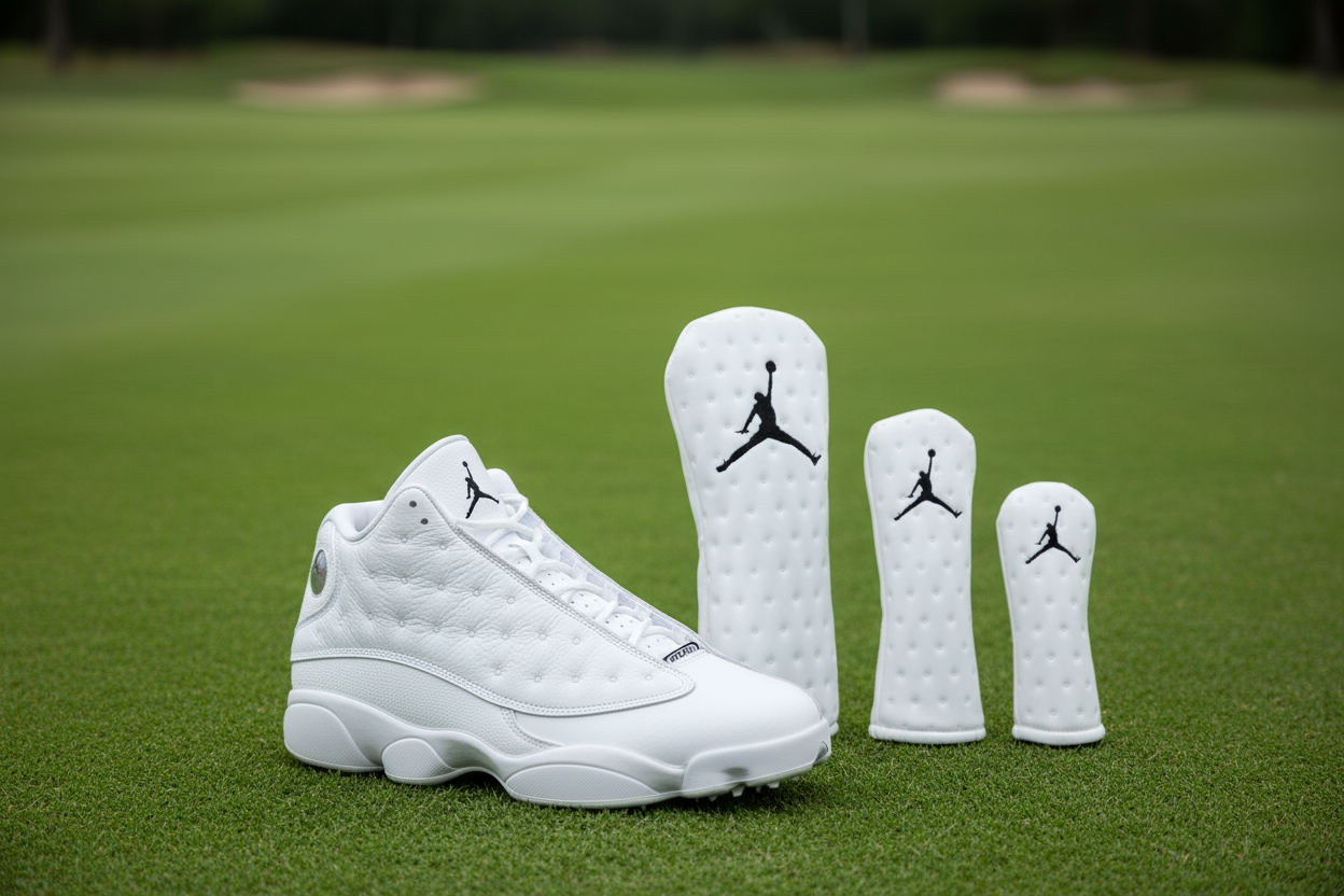 Jordan Leather Head Covers AJ13’s White