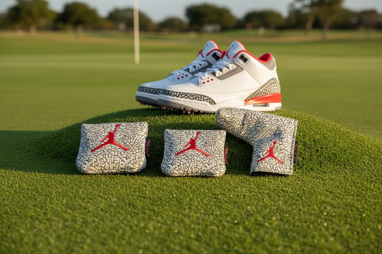 Air Jordan Putter Head Cover Textured Elephant Print Cement Grey by Flight Golf