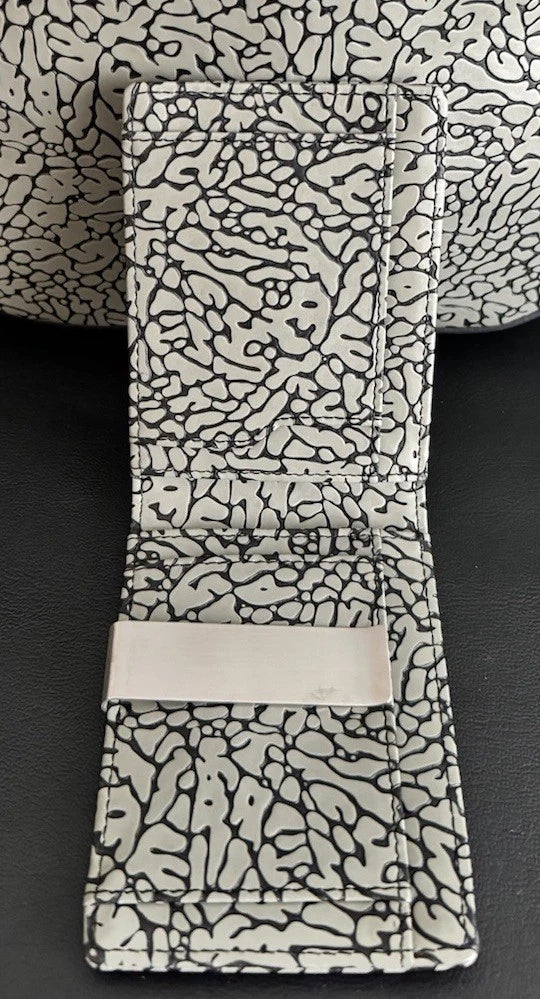 Air Jordan inspired Raised Elephant Print Leather Wallet