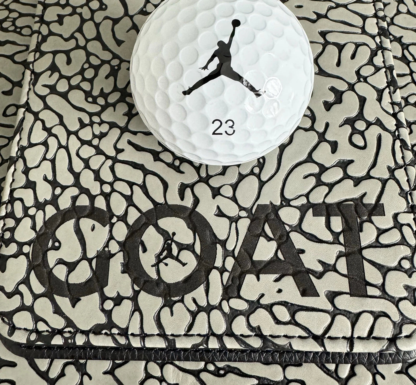 Air Jordan Textured Elephant Print Leather Yardage Book Handmade Golf Swag Custom