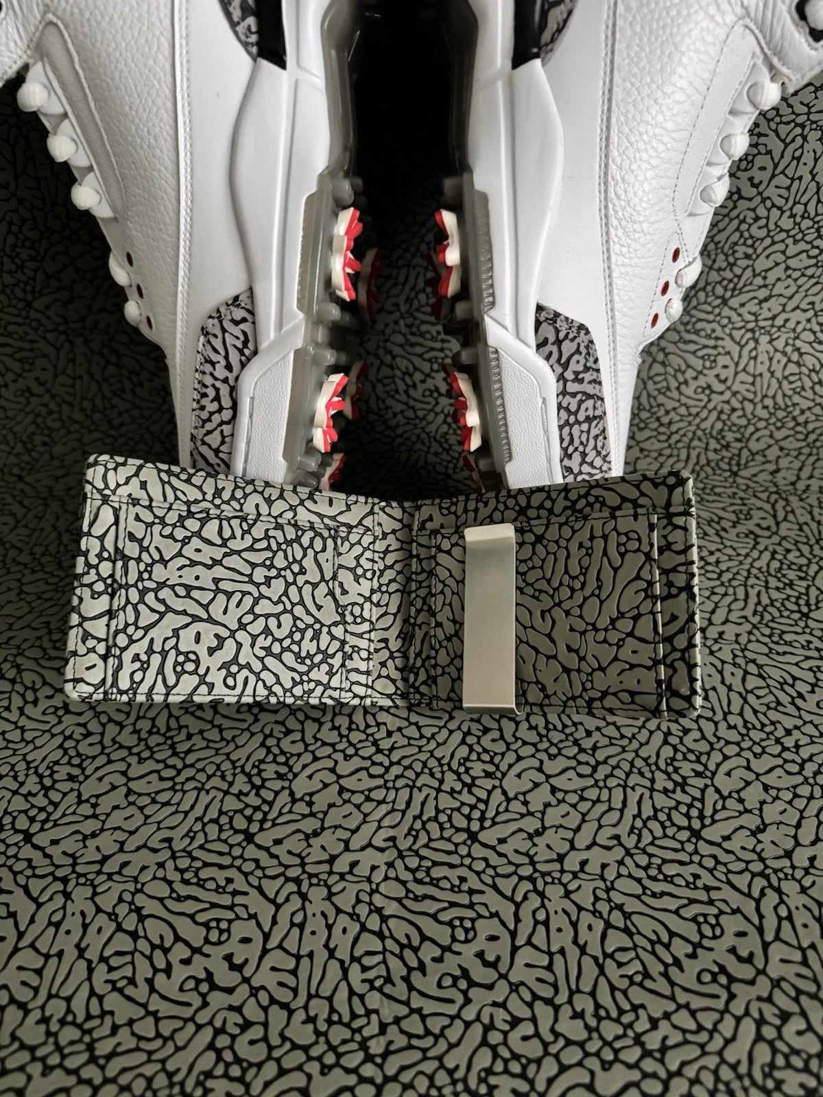 Air Jordan inspired Textured Elephant Print Leather Wallet