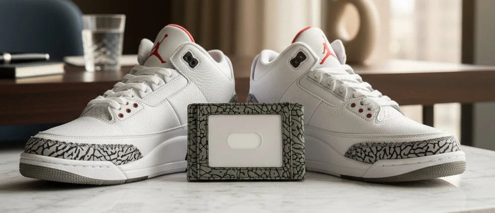 Air Jordan inspired Textured Elephant Print Leather Wallet