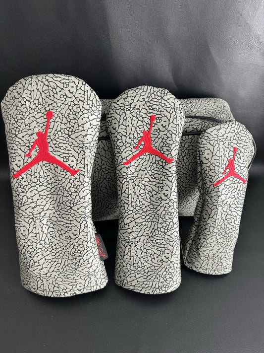 Air Jordan Golf Head Cover Raised Elephant Print Cement Grey