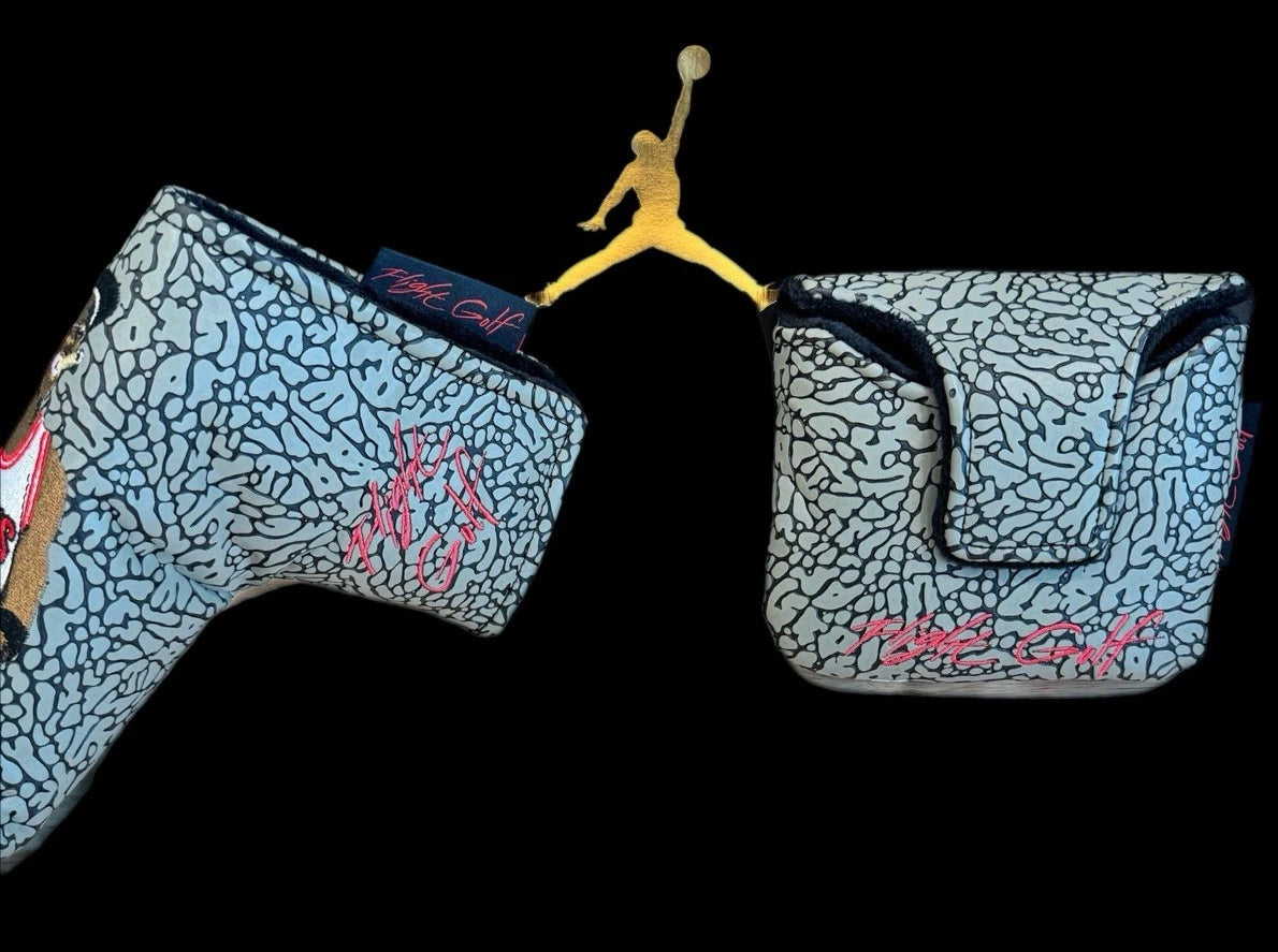 Air Jordan Golf Head Cover Cement Grey Raised Elephant Print Swag