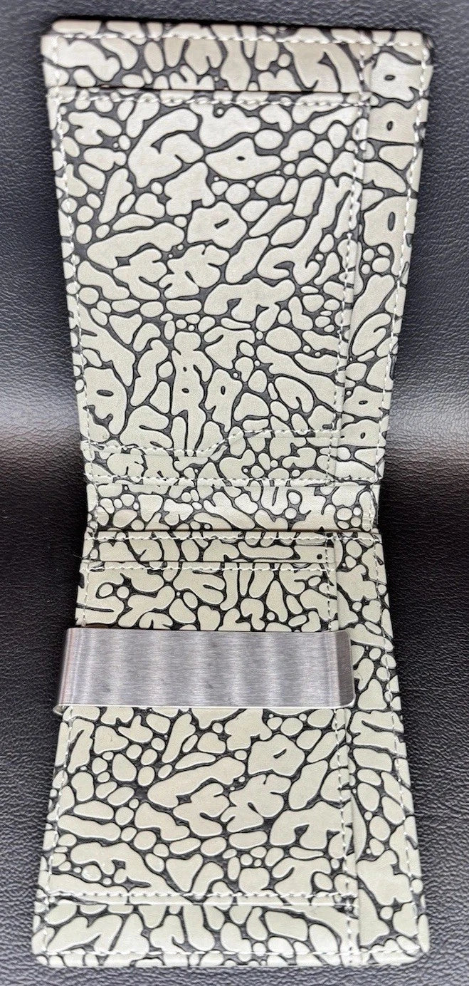 Air Jordan inspired Raised Elephant Print Leather Wallet