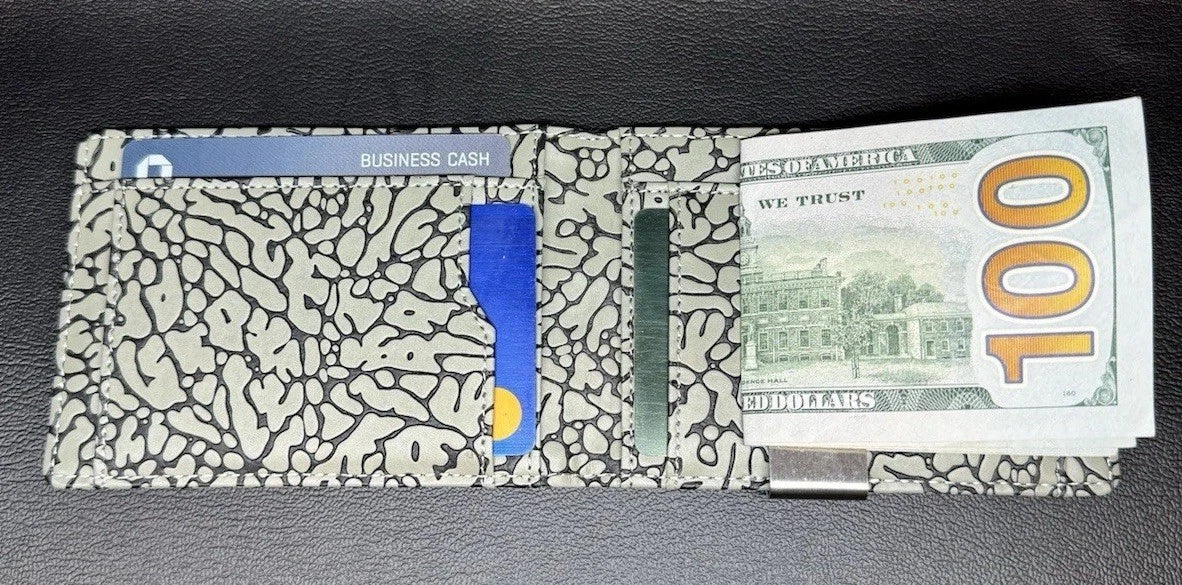 Air Jordan inspired Raised Elephant Print Leather Wallet